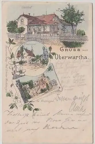 43373 Ak Lithographie Gruß aus Oberwartha 1909