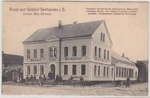 44456 Ak Gruss aus Gasthof Seehausen in Sachsen 1908