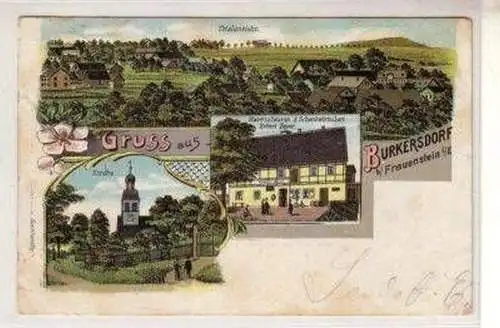 49152 Ak Lithografie Gruss aus Burkersdorf 1909