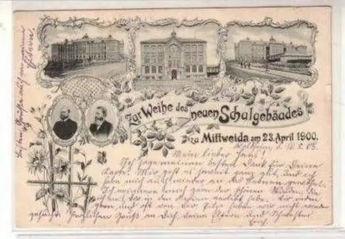 49195 Ak Mittweida Weihe des neuen Schulgebäude 1900