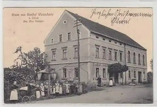 43914 Ak Gruß aus Gasthof Wutzschewitz bei Ostrau 1913