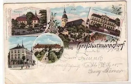 51820 Ak Lithographie Gruß aus Großhartmannsdorf 1903