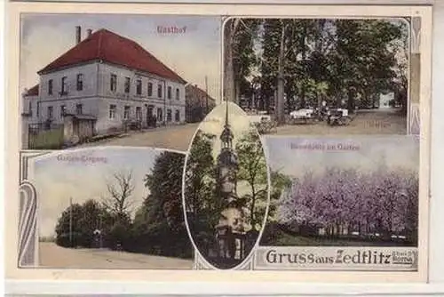 29806 Mehrbild Ak Gruß aus Zedlitz bei Borna Gasthof 1923