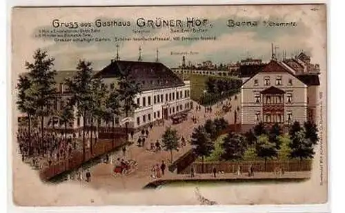 42670 Ak Lithographie Gruss aus Borna bei Chemnitz 1901