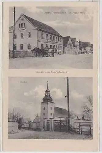 57592 Mehrbild Ak Gruss aus Seifertshain Gasthof und Kirche um 1920