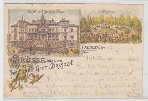 58242 Ak Grüsse aus dem Zoologischen Garten Dresden 1897