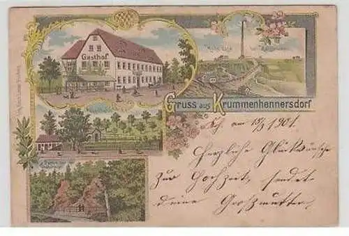 42558 Ak Lithographie Gruß aus Krummenhennersdorf 1901