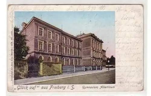 52550 Feldpost Ak "Glück auf" aus Freiberg i.S. Gymnasium Albertinum 1917