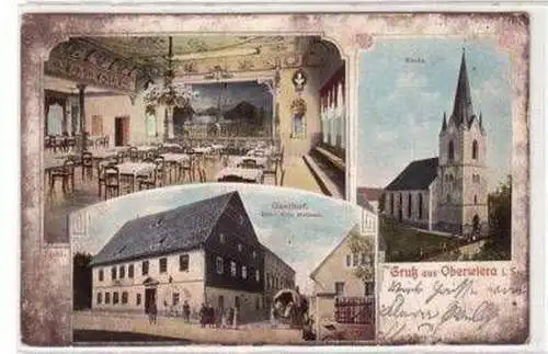 49177 Ak Gruß aus Oberwiera Gasthof und Kirche um 1910