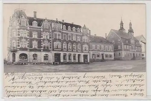 50276 Ak Gruß aus Thum Hauptmarkt 1906
