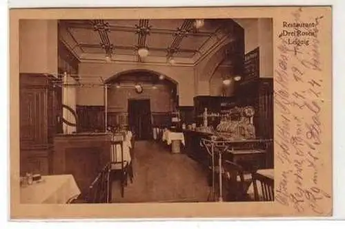 54163 Feldpost Ak Leipzig Restaurant "Drei Rosen" 1914