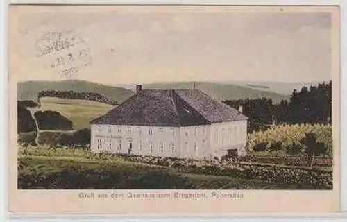 56866 Ak Gruß aus dem Gasthaus zum Erbgericht Pobershau 1911