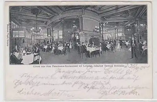 54837 Ak Gruß aus dem Panorama Restaurant zu Leipzig um 1900