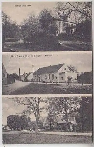 00587 Mehrbild Ak Gruß aus Oelzschau Gasthof, Försterei, Schloß mit Park 1931