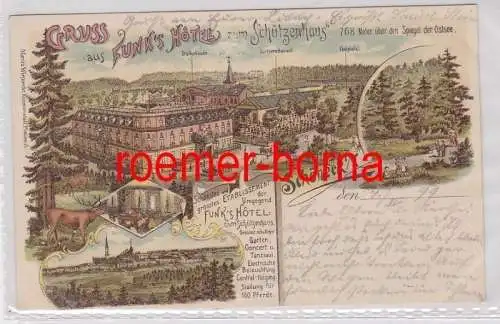 85788 Ak Lithografie Gruss aus Funk´s Hotel zum Schützenhaus Schöneck i.V. 1899