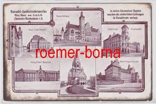 82688 Mehrbild Ak Chemnitz-Reichenhain i.S. Reklame Faradit-Isolierwerke 1922