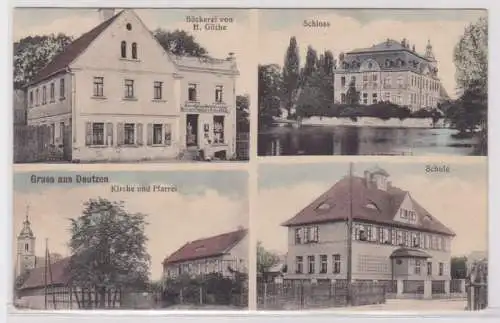 95469 Mehrbild Ak Gruß aus Deutzen Bäckerei, Schule, Kirche usw. 1918