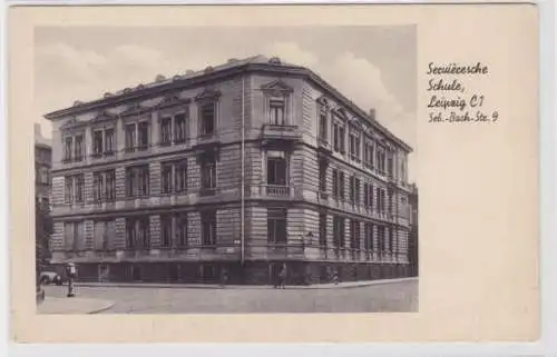 93895 Ak Leipzig Servieresche Schule Sebastian Bach Strasse 9, um 1930