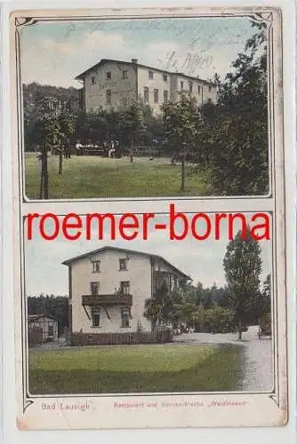 83042 Mehrbild Ak Bad Lausigk Restaurant und Sommerfrische 'Waldfrieden' 1911