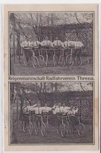 83941 Mehrbild Ak Threna Reigenmannschaft Radfahrverein um 1930