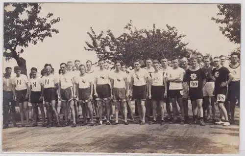 88012 Foto AK Start zum Laufen Leipzig im Park Meusdorf 4. Juli 1920