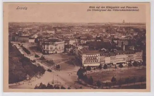 77268 Ak Leipzig - Blick auf den Königsplatz und Panorama um 1910