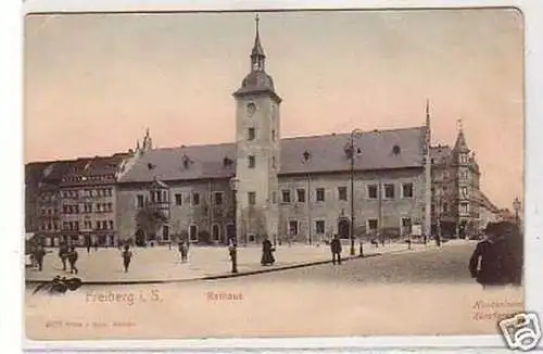 31523 Künstler Ak Freiberg in Sachsen Rathaus um 1910