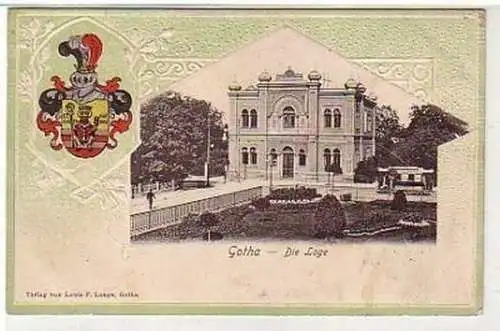 37151 Wappen Präge Ak Gotha die Loge 1908