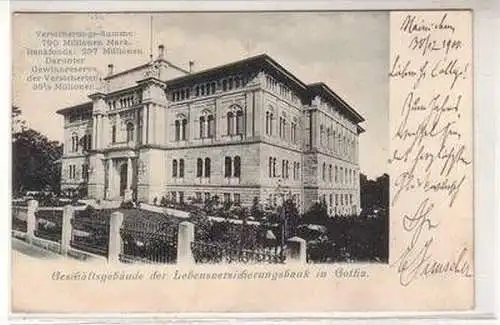 38022 Ak Geschäftsgebäude der Lebensversicherungsbank in Gotha 1900