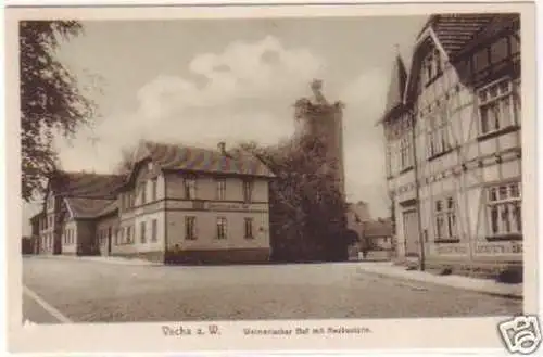 24755 Ak Vacha Weimarischer Hof mit Neubauturm um 1930