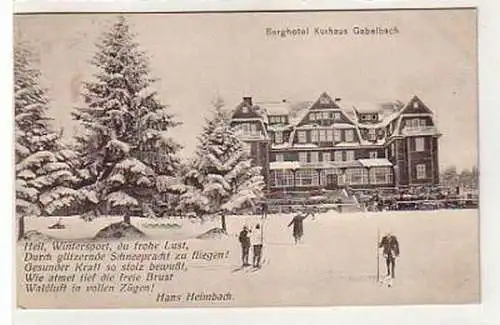 36181 Ak Berghotel Kurhaus Gabelbach im Winter 1917