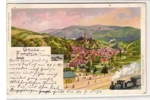 50526 Ak Lithographie Gruß aus Eppstein im Taunus 1900