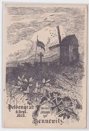 98226 Feldpost Ak Heldengrab bei der Mühle zu Dennewitz 6. Sept. 1813, 1915