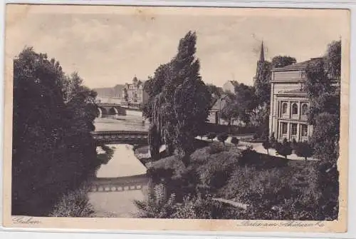 05546 Ak Guben Niederlausitz Partie am Schützenhaus um 1930