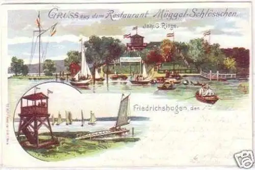 16625 Ak Gruss aus Friedrichshagen Restaurant 1899