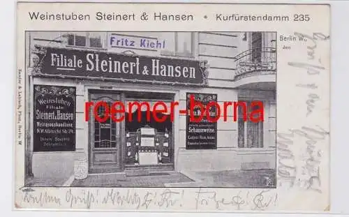 81948 Ak Berlin Kurfürstendamm 235 Weinstuben Steinert & Hansen 1907