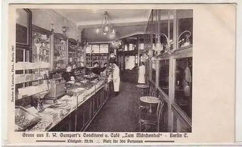 57982 Ak Gruß aus F.W. Gumperts Conditorei und Cafè "Zum Märchenhof" Berlin 1908