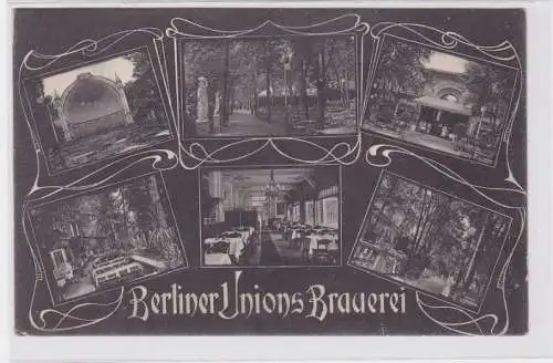 84175 Mehrbild AK Berliner Unions Brauerei - Gartenpartie, Konzertbühne 1907