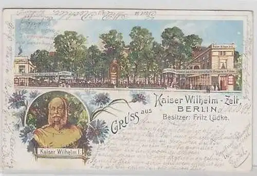 42190 Ak Lithographie Gruss aus Berlin Zelt 1899