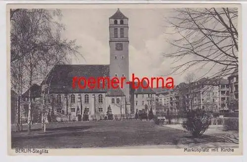 84759 Ak Berlin-Steglitz Markusplatz mit Kirche 1934