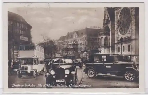 94794 Foto Ak Berliner Verkehr an der Kaiser Wilhelm Gedächtniskirche um 1910