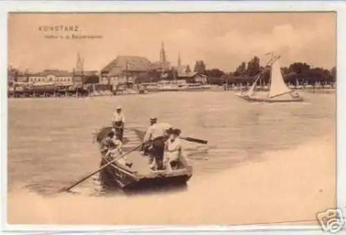 00976 Ak Konstanz Hafen v.d. Badeanstalten 1905