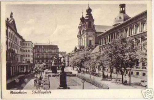 06492 Ak Mannheim Schillerplatz Feldpost Lazarett 1942