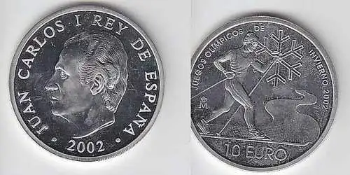 10 Euro Silber Münze Spanien Winter Olympiade 2002