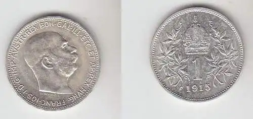 1 Krone Silber Münze Österreich 1915 (111532)