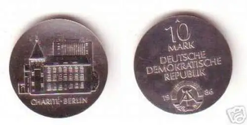 DDR Gedenk Münze 10 Mark Charite´Berlin 1986 Stempelglanz