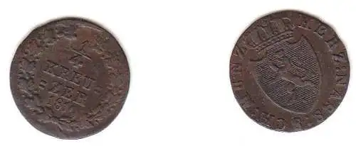 1/4 Kreuzer Kupfer Münze Nassau 1819