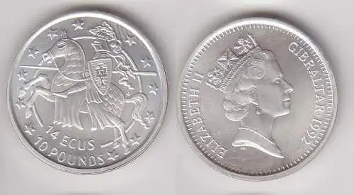 10 Pfund Silber Münze Gibraltar 1992