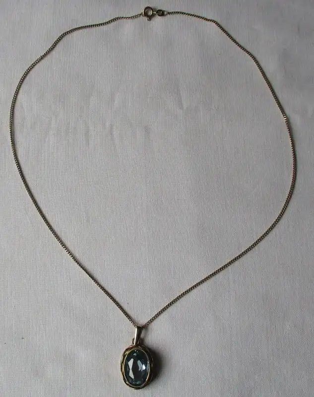 hochwertiger 333er Gold Kette mit blauem Edelstein Fischlandschmuck (134788) 0