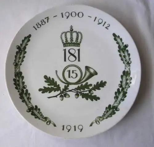 Seltener Meissen Porzellan Teller 15. Infanterie Regiment Nr.181 (116652)